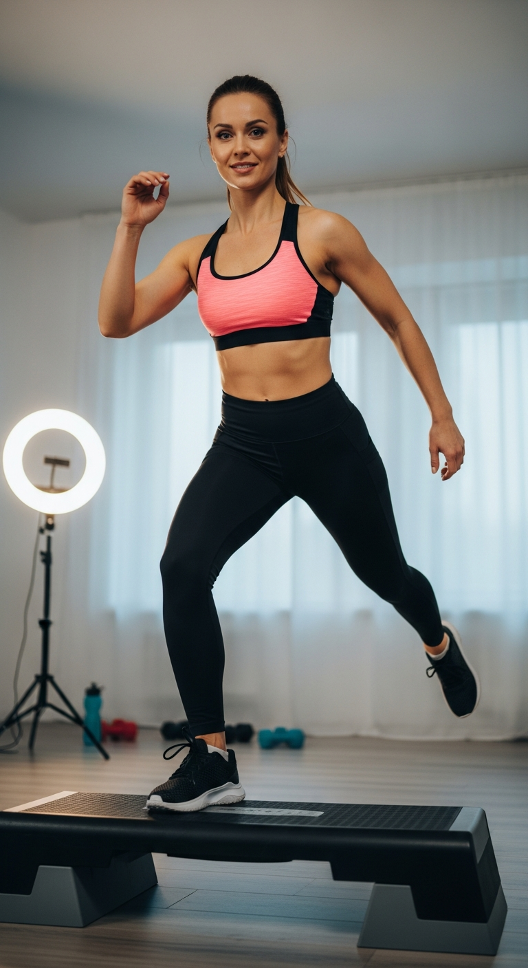 Тренер ведёт занятие в прямом эфире